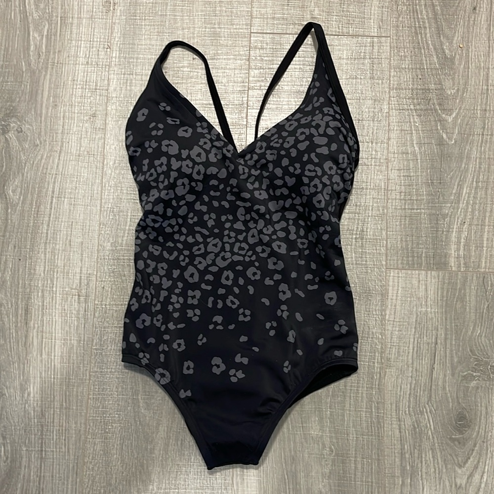 One piece black & grey bathing suit - NWT - Small - Never worn - Chic & easy